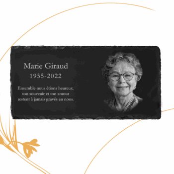 plaque funéraire ardoise