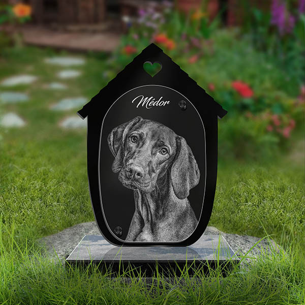 Plaque Funéraire Personnalisée Pour Animaux – Acier Inoxydable, Revêtement Noir – 10 Ou 12 Pouces, Avec Piquets – Pour Chien, Chat, Extérieur