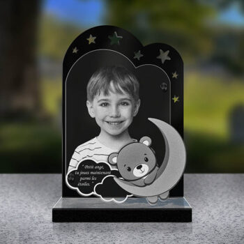 plaque funeraire ourson stella