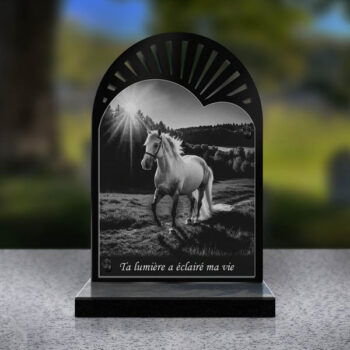plaque funéraire cœur cheval