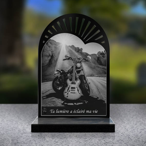 plaque funéraire cœur harley