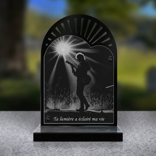 plaque funéraire cœur chanteur rock