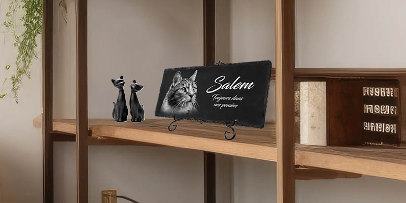 plaque funéraire à poser chat