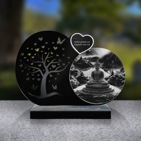 plaque funéraire bouddha