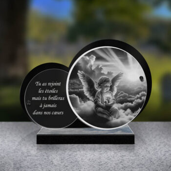 plaque funéraire feuille chérubin