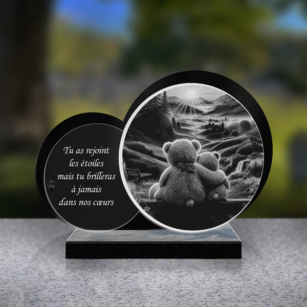 plaque funéraire nounours