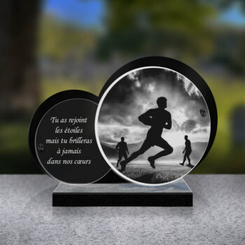 plaque funéraire feuille rubgy