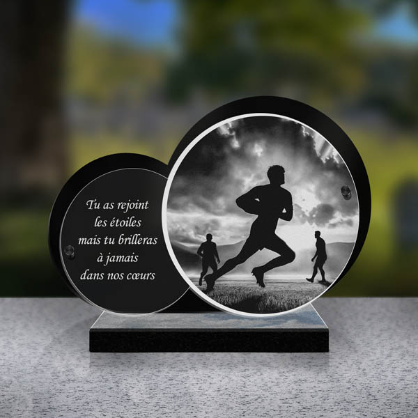 plaque funéraire feuille rubgy