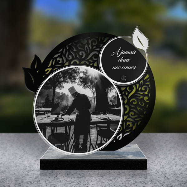 plaque funéraire feuille cuisinier
