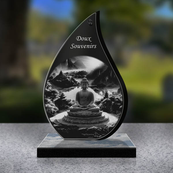 plaque funéraire bouddha