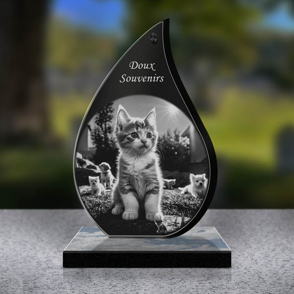 plaque funéraire chat