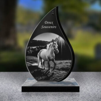 plaque funéraire cheval