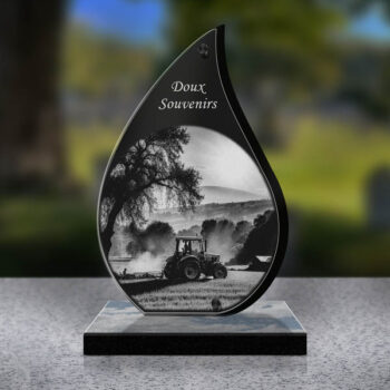 plaque funéraire tracteur