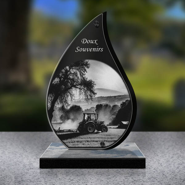 plaque funéraire tracteur