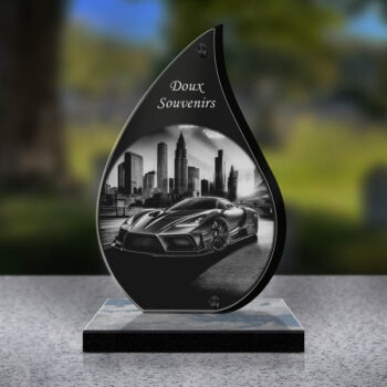 plaque funéraire voiture