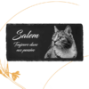 plaque funéraire ardoise chat