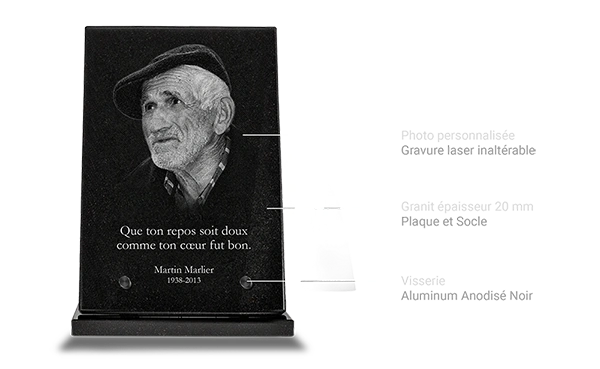 plaque funéraire en granit