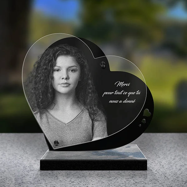 plaque funéraire coeur