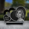 plaque funéraire double coeur