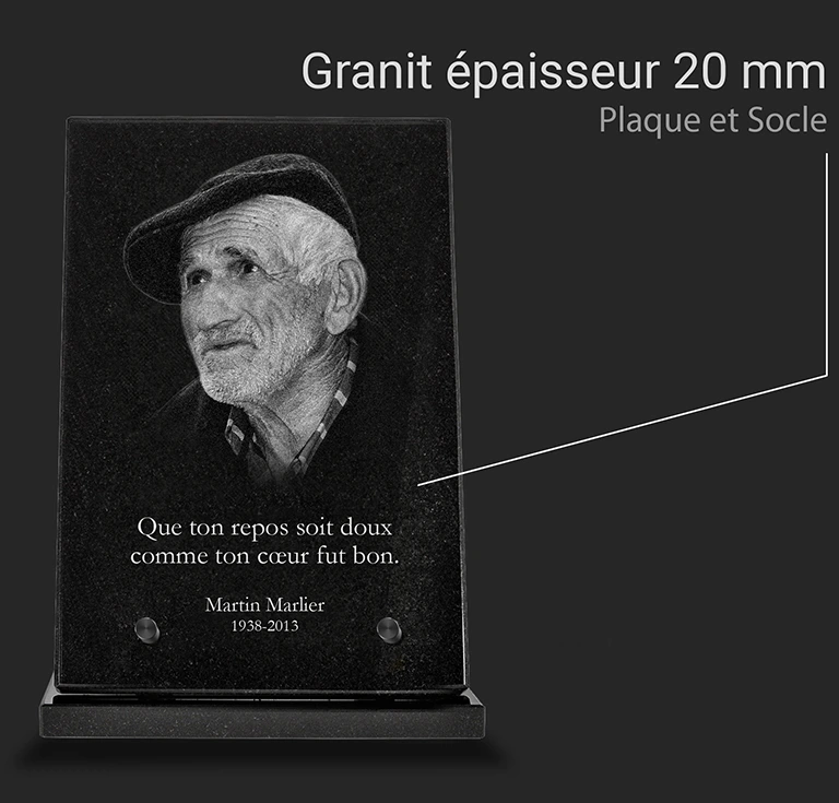 plaque funéraire granit schéma
