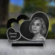 plaque funéraire double coeur